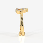 Caratbazaar Dual Bliss Moissanite Diamond 14k Gold Ring