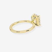 Caratbazaar Emerald Cut Lab Grown Diamond Solitaire 14k Gold Ring