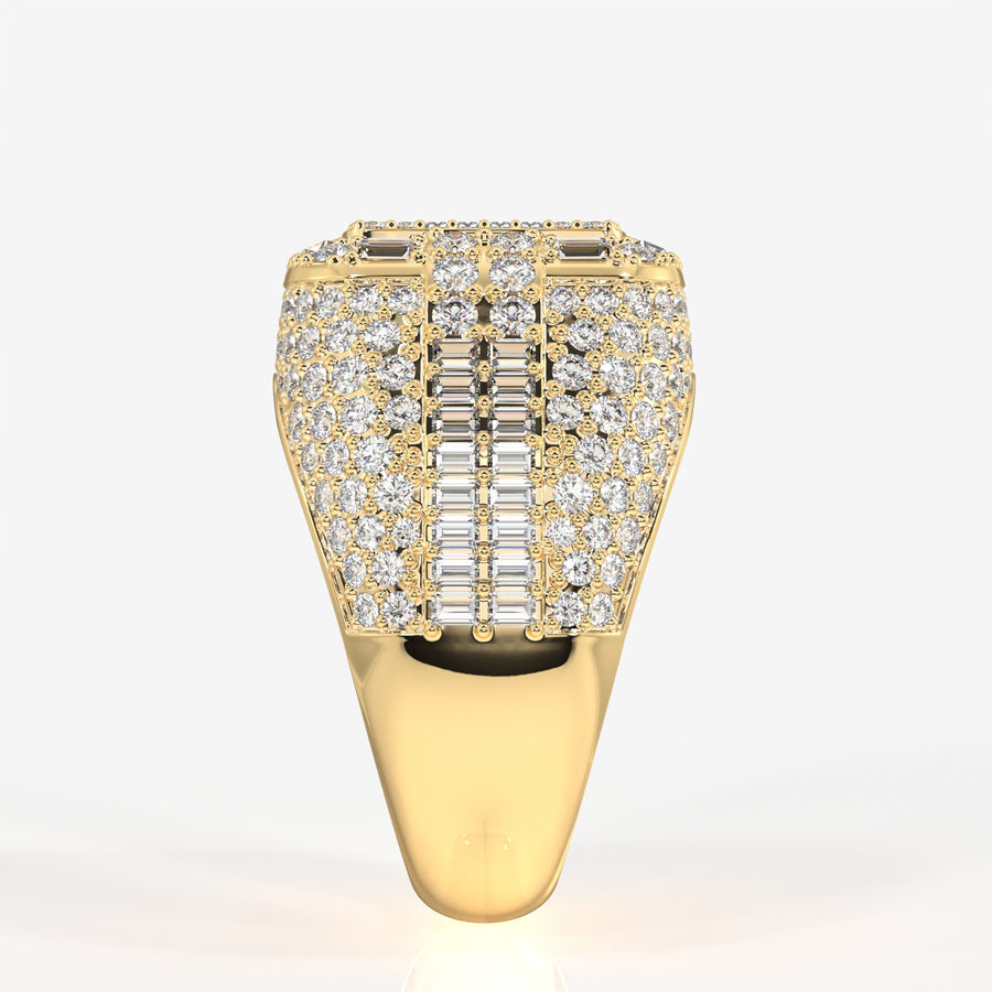 Caratbazaar Grand Emperor Lab Grown Diamond Men's 14K Yellow Gold Ring