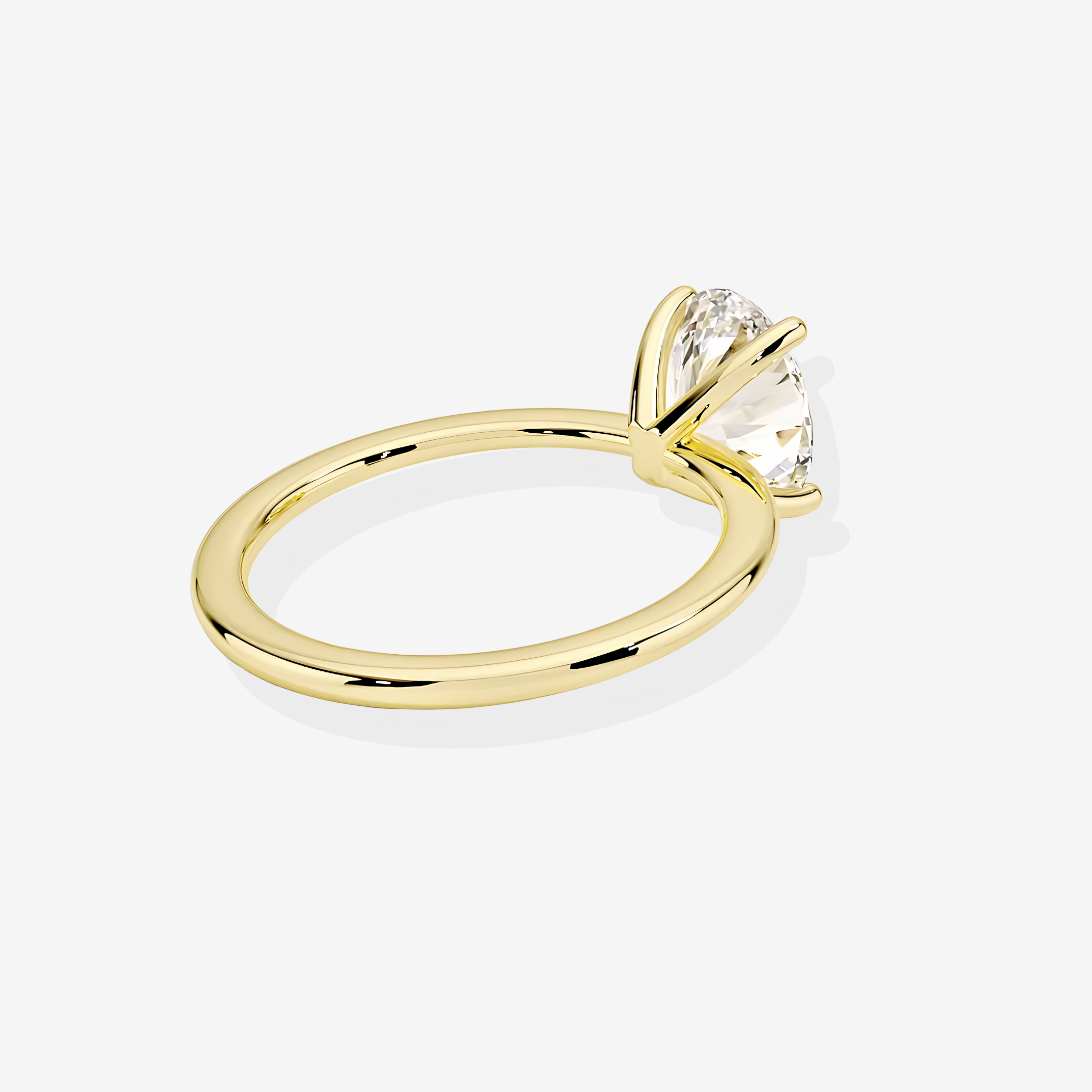 Caratbazaar Heart Cut Lab Grown Diamond Petite Solitaire Engagement 14k Gold Ring