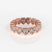 Caratbazaar Heart Cut Moissanite Diamond Eternity Band 18K Gold Ring