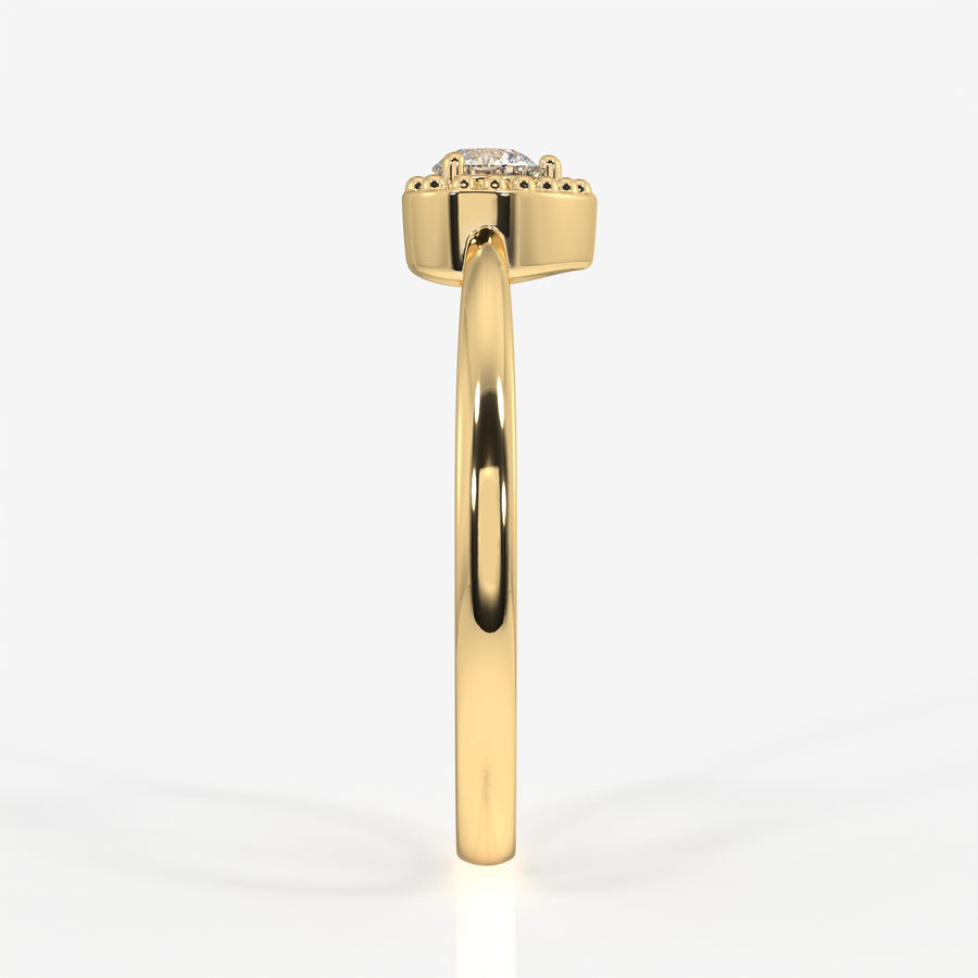 Caratbazaar Heart Glow Lab Grown Diamond 18k Gold Ring