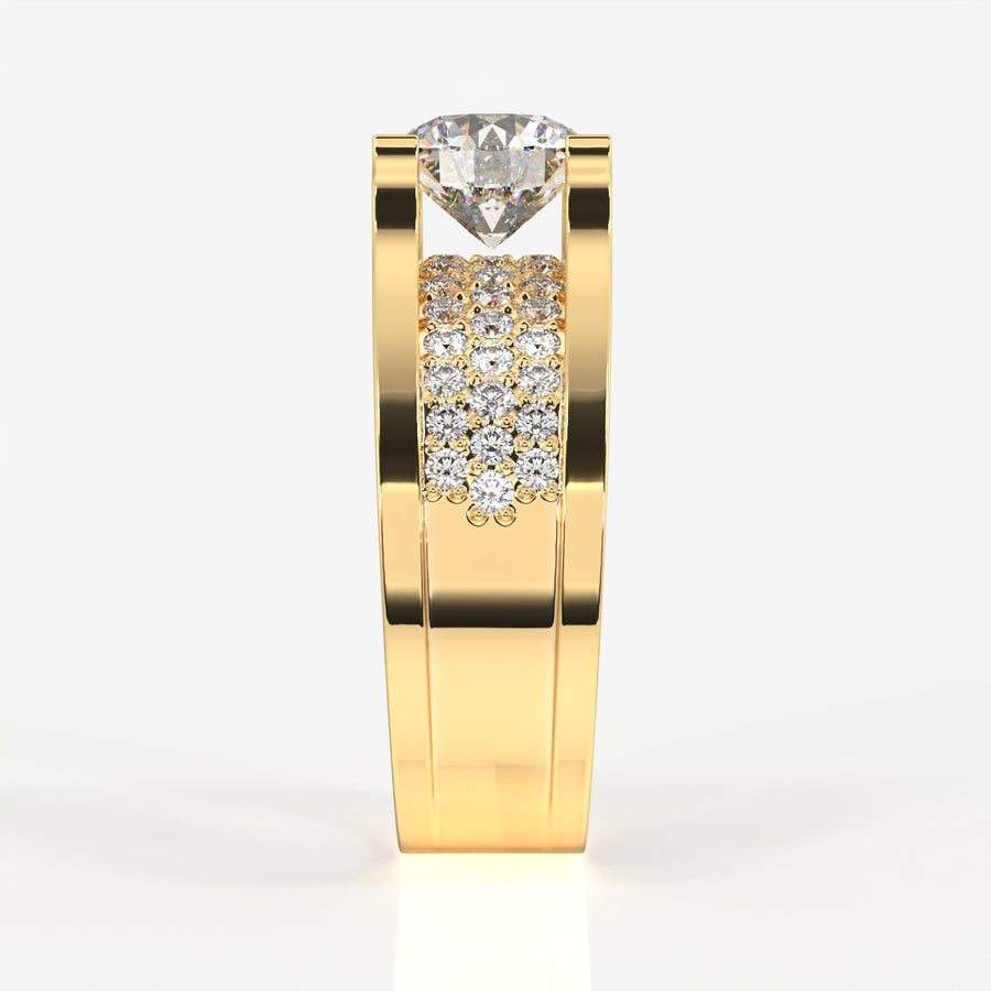 Caratbazaar Lab Grown Diamond, Bruce Men's 14k Gold Ring