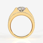 Caratbazaar Lab Grown Diamond, Matt Men's 14k Gold Ring