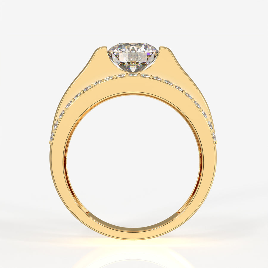 Caratbazaar Lab Grown Diamond, Matt Men's 14k Gold Ring