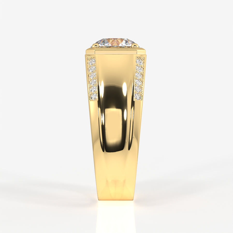 Caratbazaar Lab Grown Diamond, Men' s Unique Engagement 14k Gold Ring