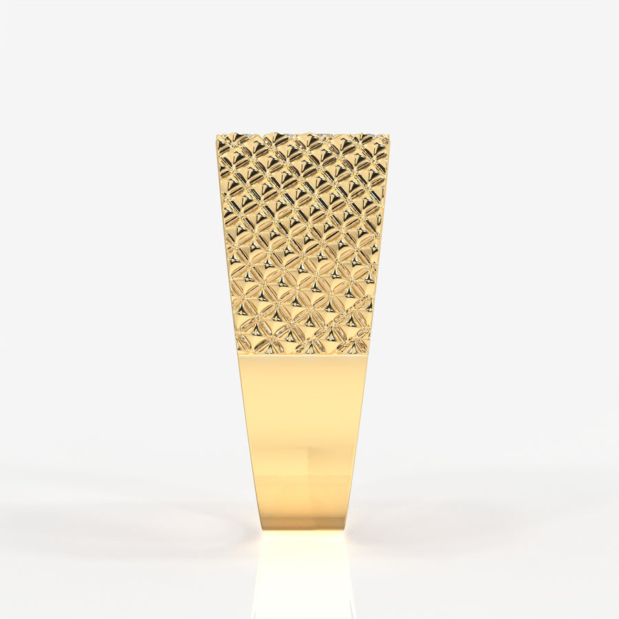 Caratbazaar Luxe Heritage Lab Grown Diamond Men's 14K Yellow Gold Ring