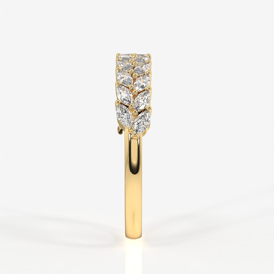 Caratbazaar Marquise Cut Lab Grown Diamond Wedding Band 14k Gold Ring