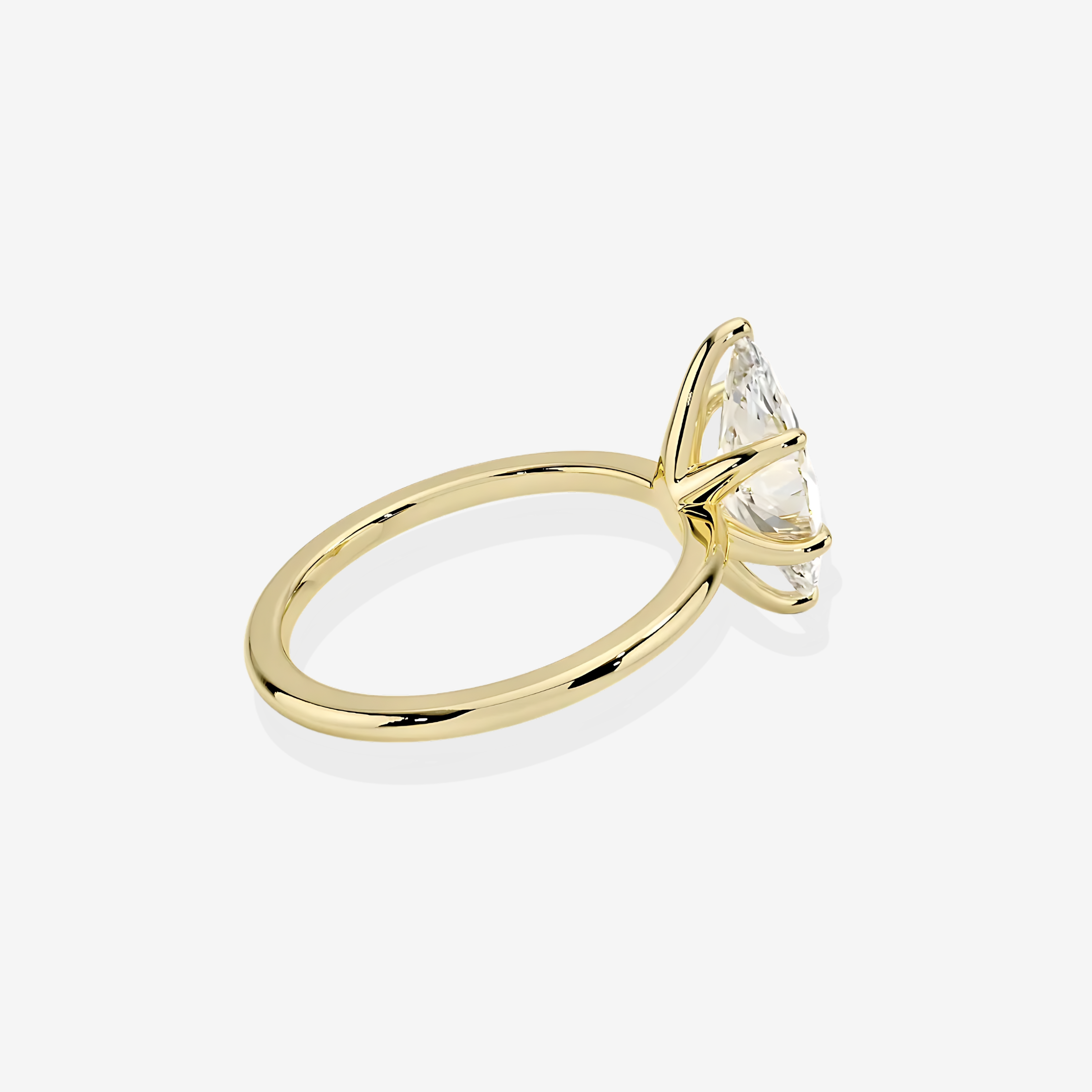 Caratbazaar Marquise Cut Moissanite Diamond Classic Solitaire Engagement Sterling Silver Ring