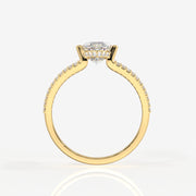 Caratbazaar Marquise Cut Moissanite Diamond Engagement Sterling Silver Ring