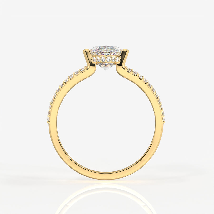 Caratbazaar Marquise Cut Moissanite Diamond Engagement Sterling Silver Ring