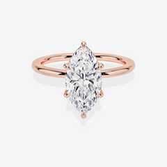 Caratbazaar Marquise Cut Moissanite Diamond Petite Solitaire Engagement Sterling Silver Ring