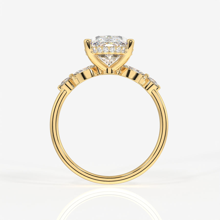 Caratbazaar Oval Cut Moissanite Diamond Engagement Sterling Silver Ring