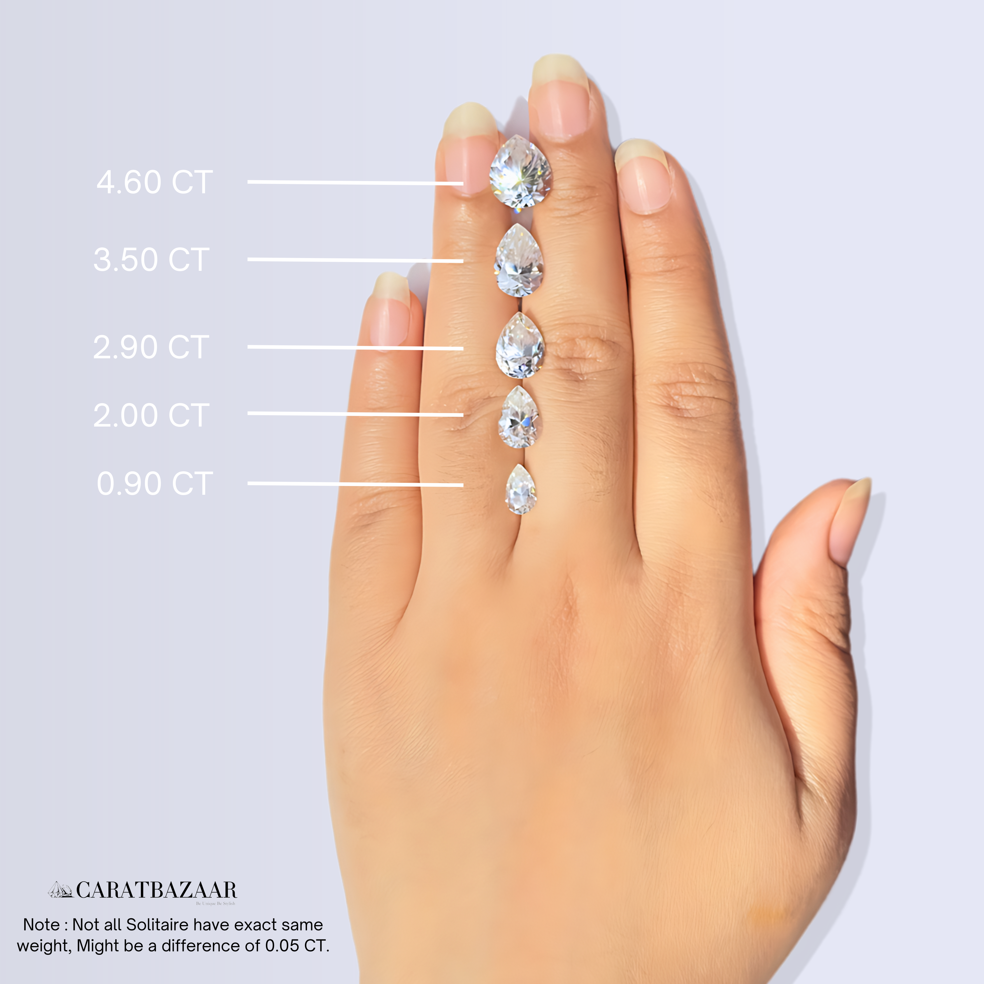 Caratbazaar Pear and Round Cut Lab Grown Diamond Stud 14k Gold Earrings