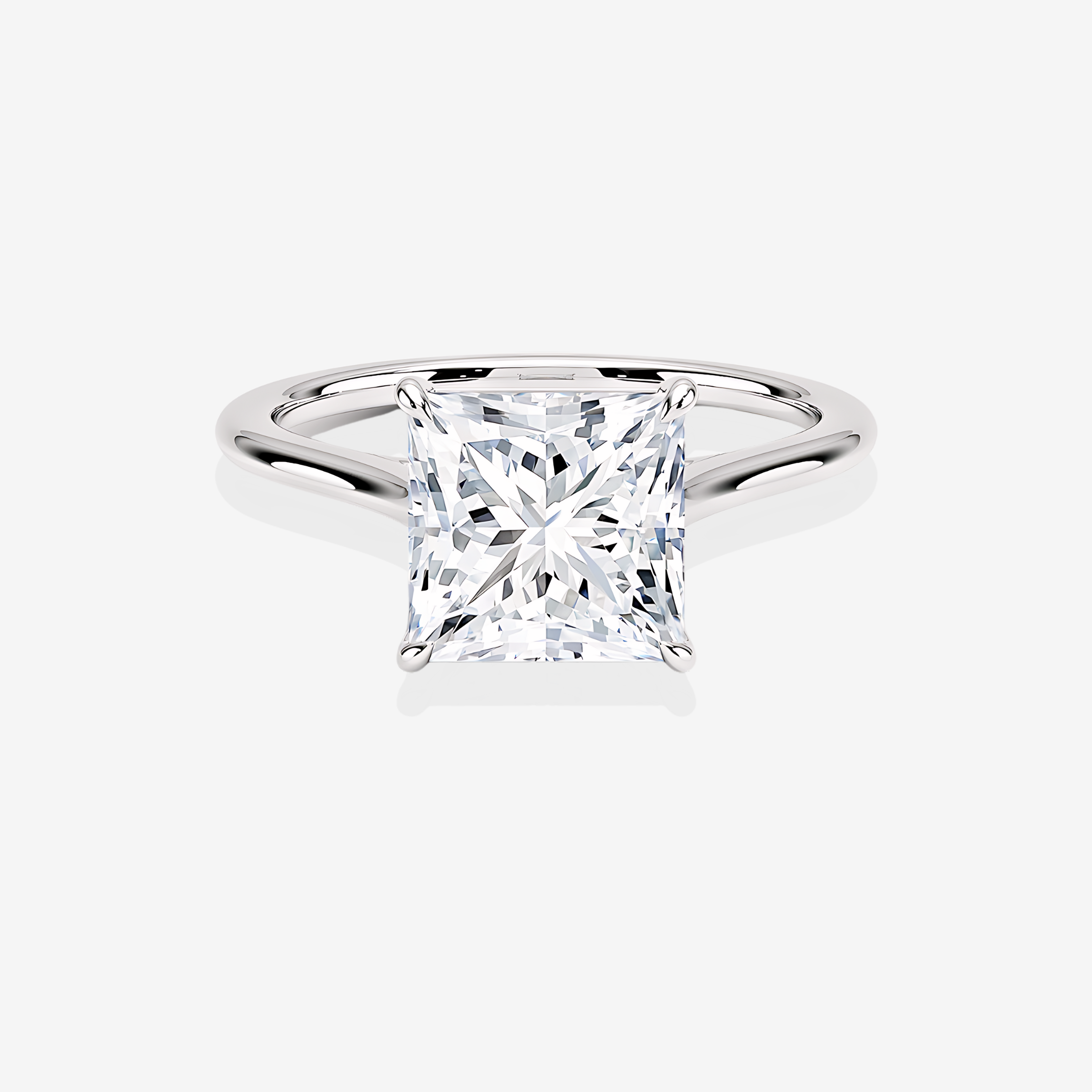 Caratbazaar Princess Cut Lab Grown Diamond Petite Solitaire Engagement 14k Gold  Ring