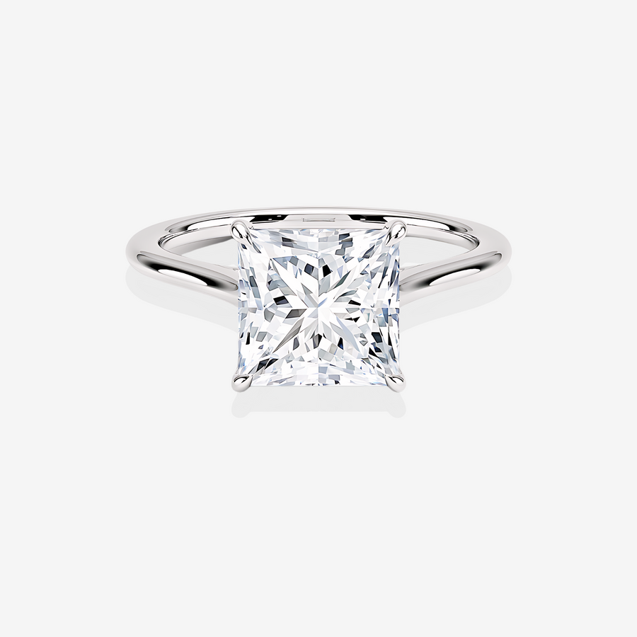 Caratbazaar Princess Cut Lab Grown Diamond Petite Solitaire Engagement 14k Gold  Ring