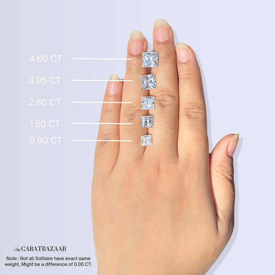 Caratbazaar Princess Cut Lab Grown Diamond Provence Solitaire Engagement 14K Gold Ring