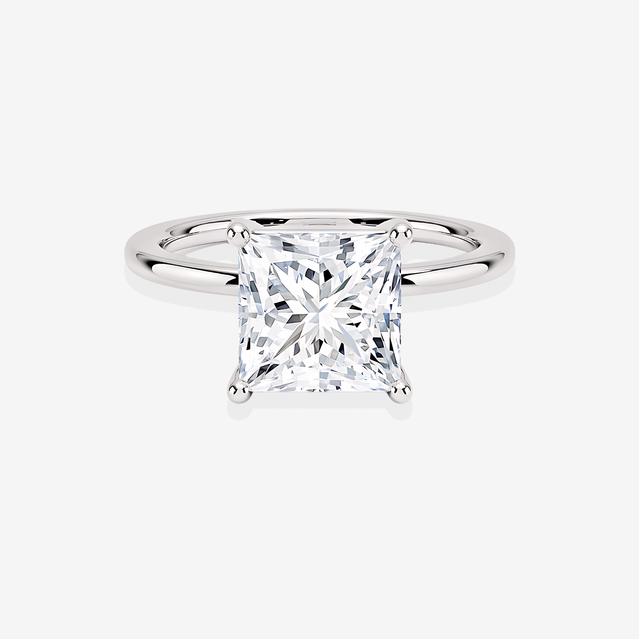 Caratbazaar Princess Cut Lab Grown Diamond Solitaire Engagement 14k Gold Ring