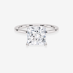 Caratbazaar Princess Cut Lab Grown Diamond Solitaire Engagement 14k Gold Ring