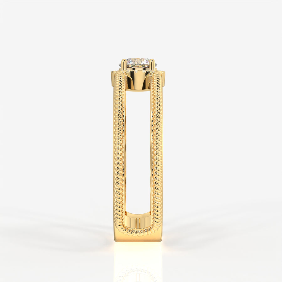 Caratbazaar Regal Crown Lab Grown Diamond Men's 14K Yellow Gold Ring