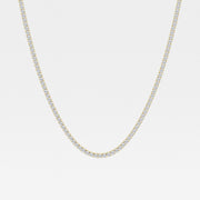 Caratbazaar Round Cut Lab Grown Diamond Four Prong Tennis Fashion 14K Gold Necklace
