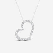 Caratbazaar Round Cut Lab Grown Diamond Heart Fashion 14k Gold Pendant