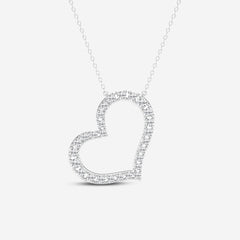 Caratbazaar Round Cut Lab Grown Diamond Heart Fashion 14k Gold Pendant