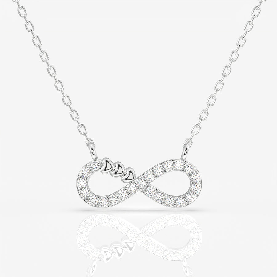 Caratbazaar Round Cut Lab Grown Diamond Infinity fashion 14k Gold Pendant