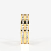 Caratbazaar Round Cut Lab Grown Diamond Men's 14k Gold Band Ring