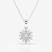 Caratbazaar Round Cut Lab Grown Diamond Petal Essence Fashion 14k Gold Pendant