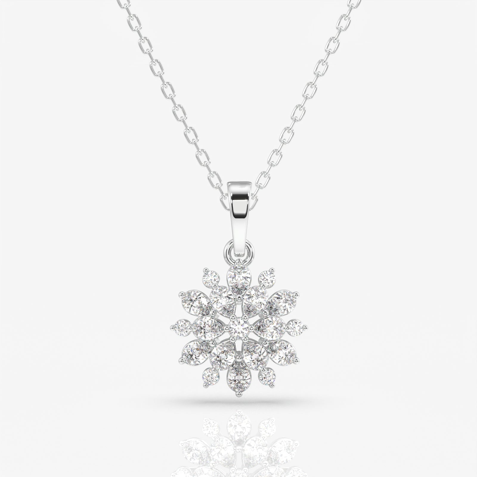 Caratbazaar Round Cut Lab Grown Diamond Petal Essence Fashion 14k Gold Pendant