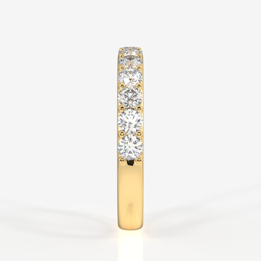 Caratbazaar Round Cut Lab Grown Diamond Wedding 14k Gold Band Ring