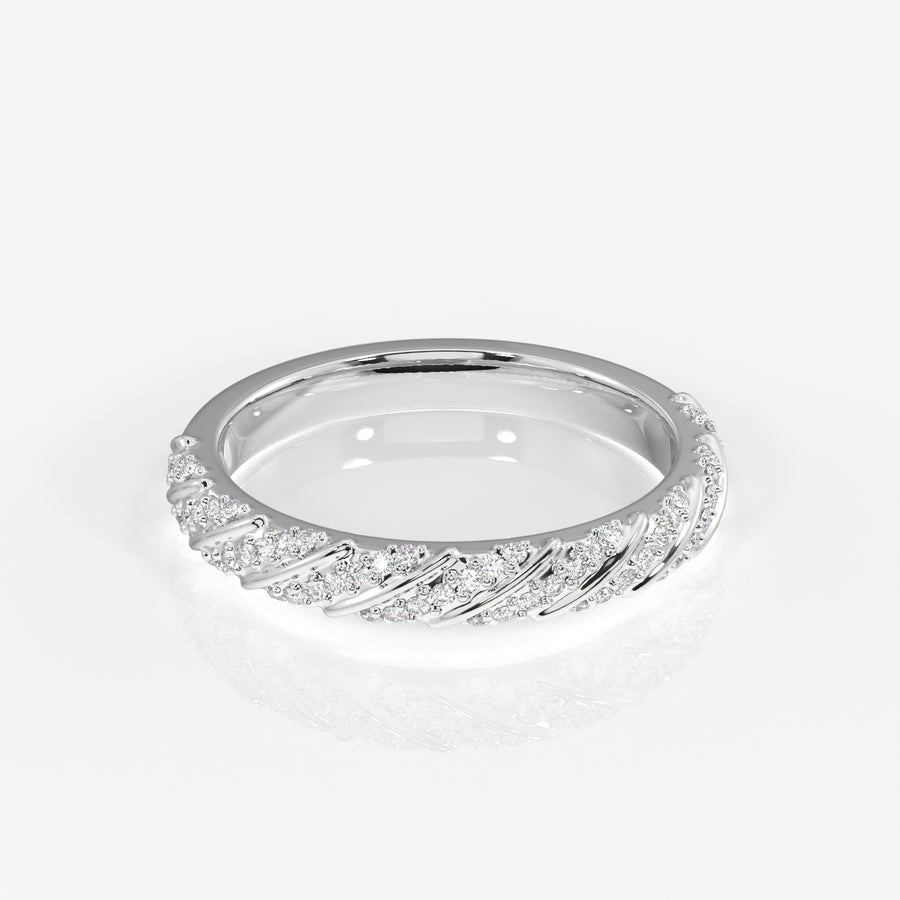 Caratbazaar Round Cut Lab Grown Diamond Wedding Band 14k Gold Ring