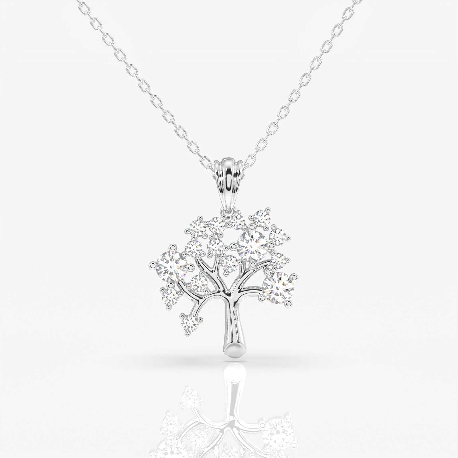 Caratbazaar Round Cut Moissanite Diamond Woodland Glow Sterling Silver Pendant