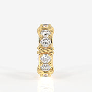 Caratbazaar Round Cut Moissanite Diamond Eternity Band 18K Gold Ring