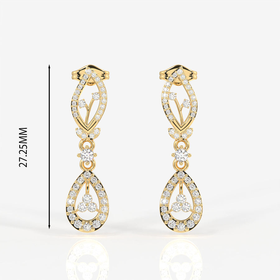 Caratbazaar Round Cut Moissanite Diamond Sterling Silver Necklace & Earrings