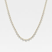 Caratbazaar Round Cut Moissanite Diamond Tennis 18k Gold Necklace