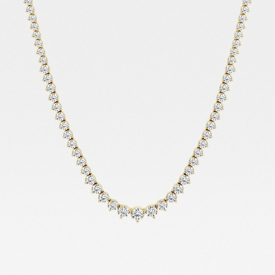 Caratbazaar Round Cut Moissanite Diamond Tennis 18k Gold Necklace