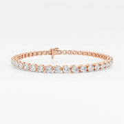 Caratbazaar Round Cut Moissanite Diamond Three Prong Tennis Bracelet