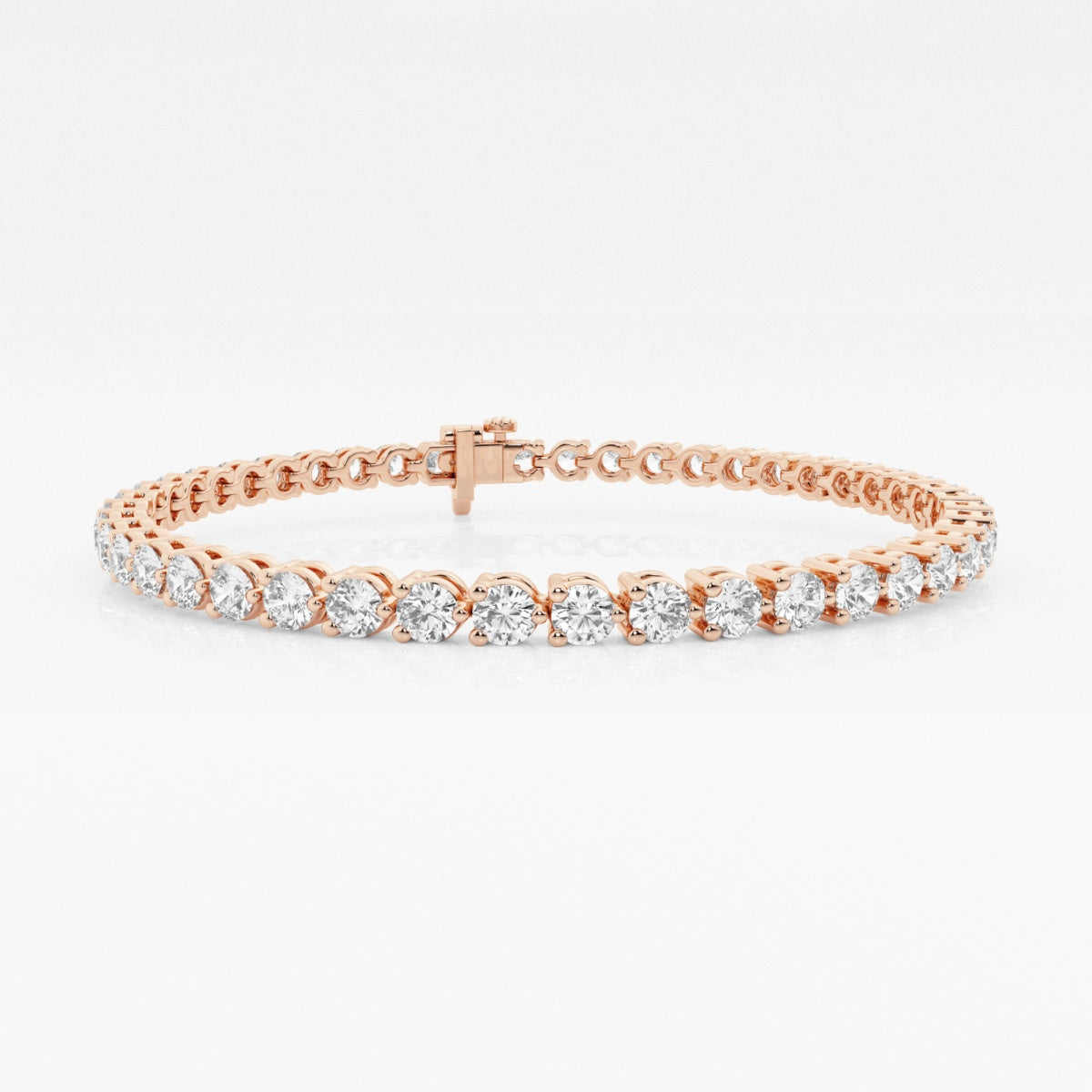Caratbazaar Round Cut Moissanite Diamond Three Prong Tennis Bracelet