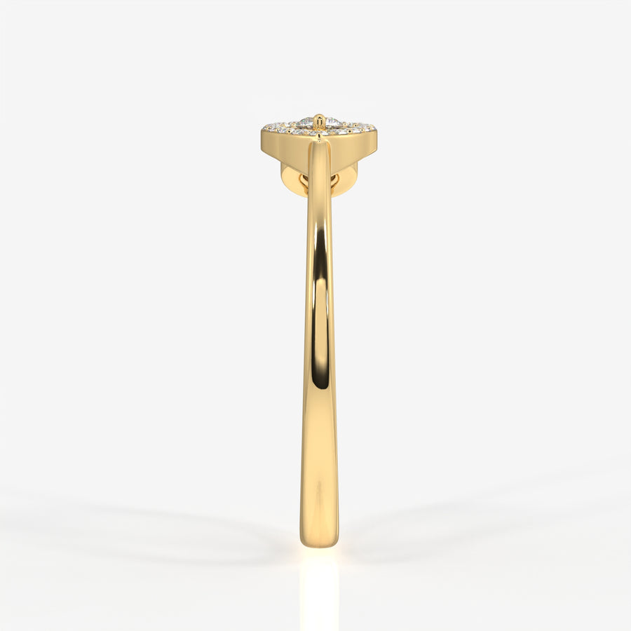Caratbazaar Teardrop Glow Lab Grown Diamond 18k Gold Ring