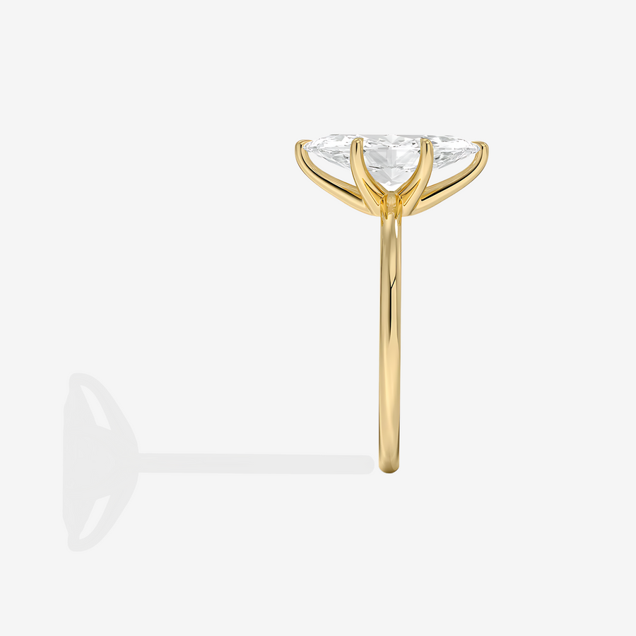Caratbazaar Marquise Cut Lab Grown Diamond Classic Solitaire Engagement 14k Gold Ring