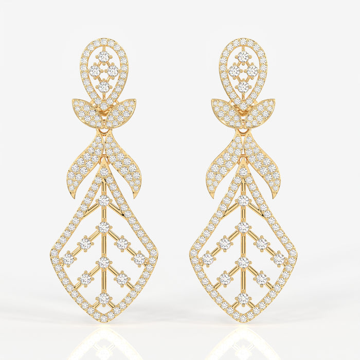 Celestial Bow Moissanite Danglers 14k Gold Earrings