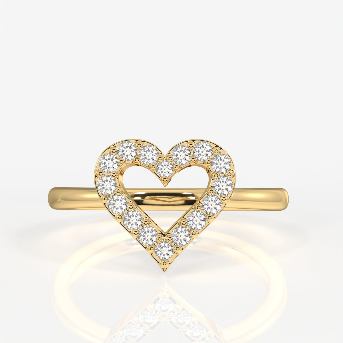 Celestial Heart Moissanite Diamond 14k Gold Ring