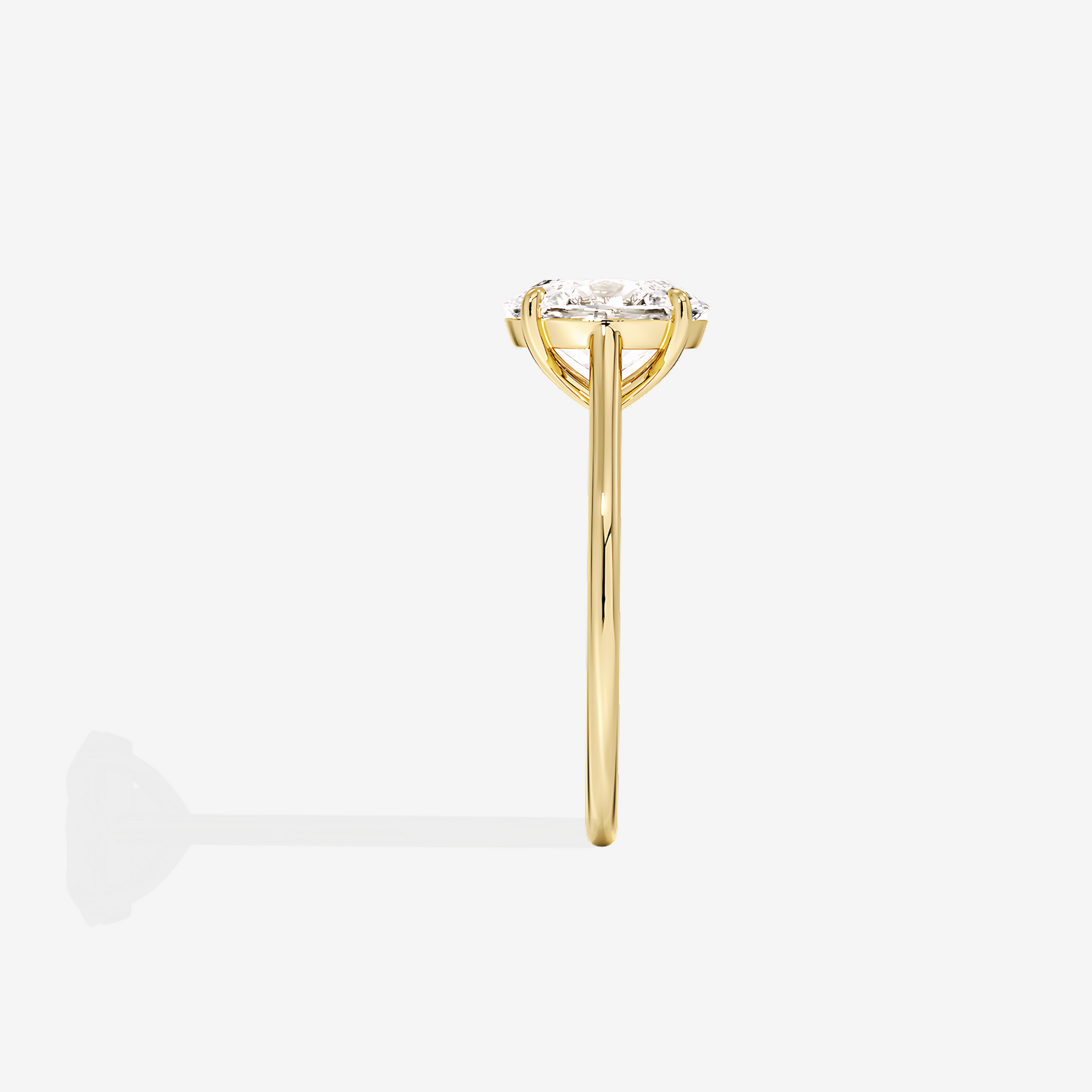 Portuguese Cut Lab Grown Diamond Provence Solitaire Engagement 14K Gold Ring