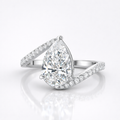 Pear Cut Lab Grown Diamond Twisted Engagement 9K Gold Ring