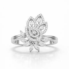 Women's Moissanite Diamond Daily Wear Sterling Silver Ring