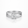 Round Cut Lab Grown Diamond Engagement 18K Gold Ring