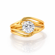 Round Cut Lab Grown Diamond Solitaire 14k Gold Ring