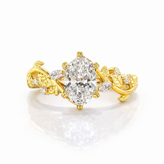 Oval Cut Moissanite Diamond Engagement Sterling Silver Ring